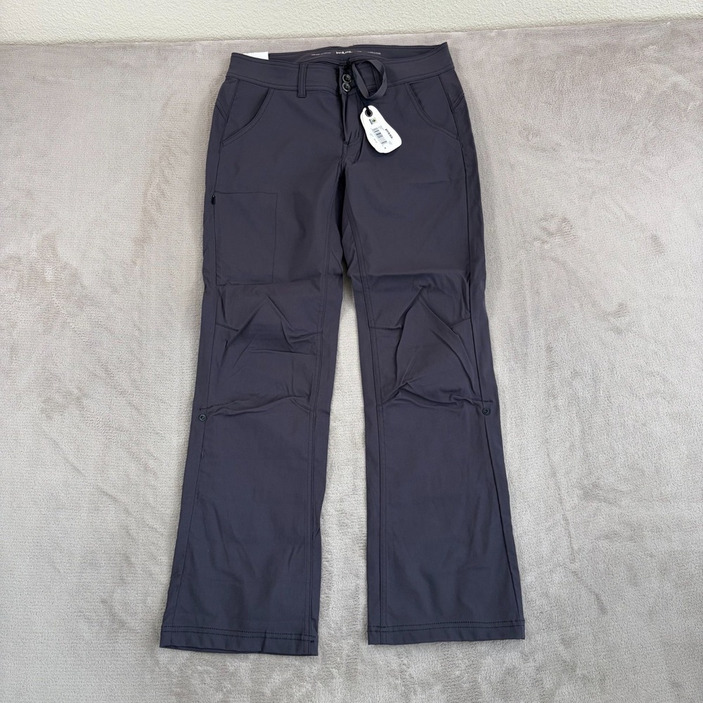 prAna Halle Pants in Coal Women 6 Straight Nylon Stretch Hiking Outdoor NWT $95‎